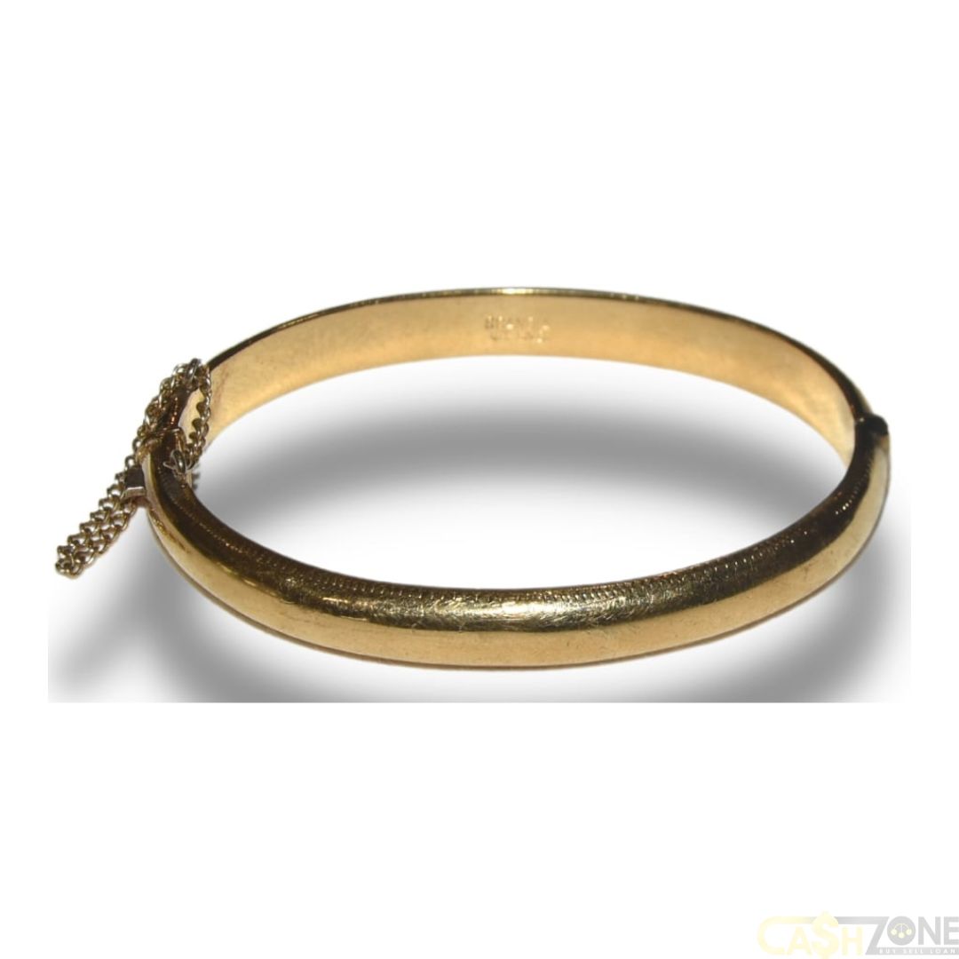 VINTAGE LADIES 9CT YELLOW GOLD 925 FILLED SCANDIA BANGLE