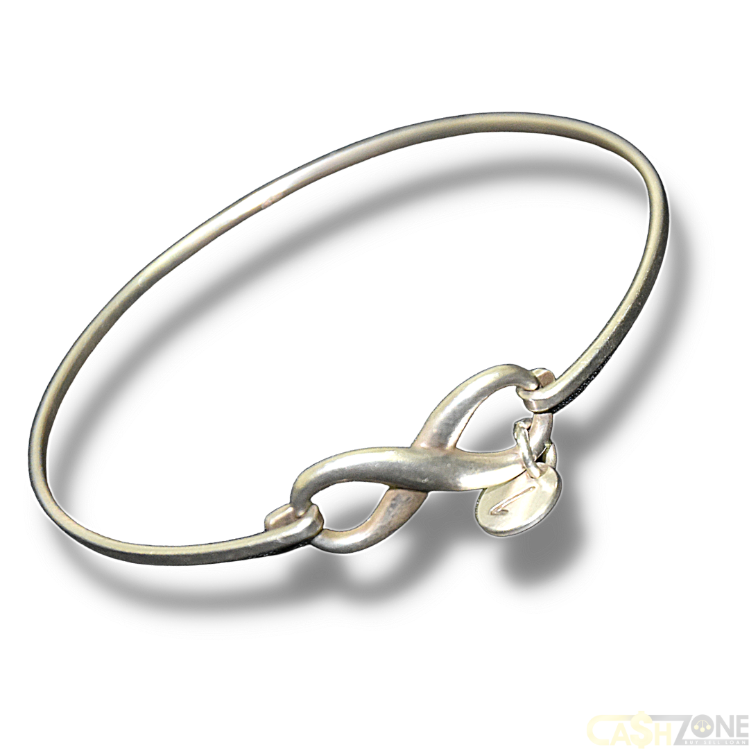 Ladies Silver Infinity Bangle