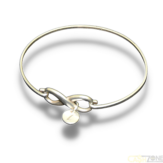Ladies Silver Infinity Bangle