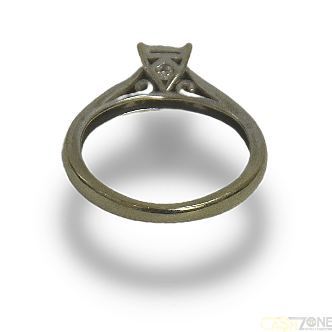 Ladies 9ct Solid White Gold Engagement Ring
