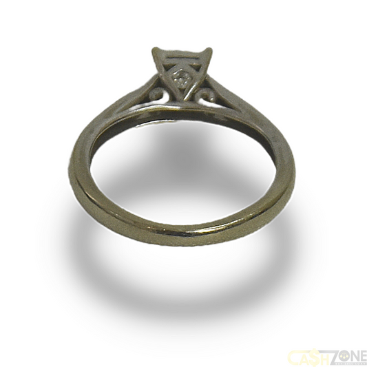 Ladies 9ct Solid White Gold Engagement Ring