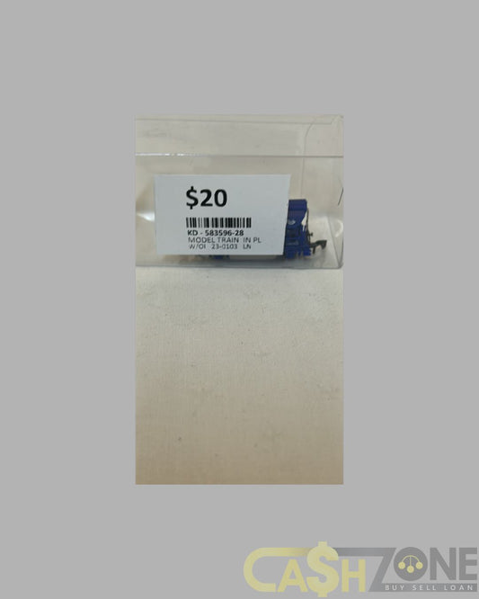MODEL TRAIN IN PLASTIC DISPLAY BOX BLUE