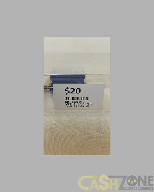 MODEL TRAIN IN PLASTIC DISPLAY BOX BLUE