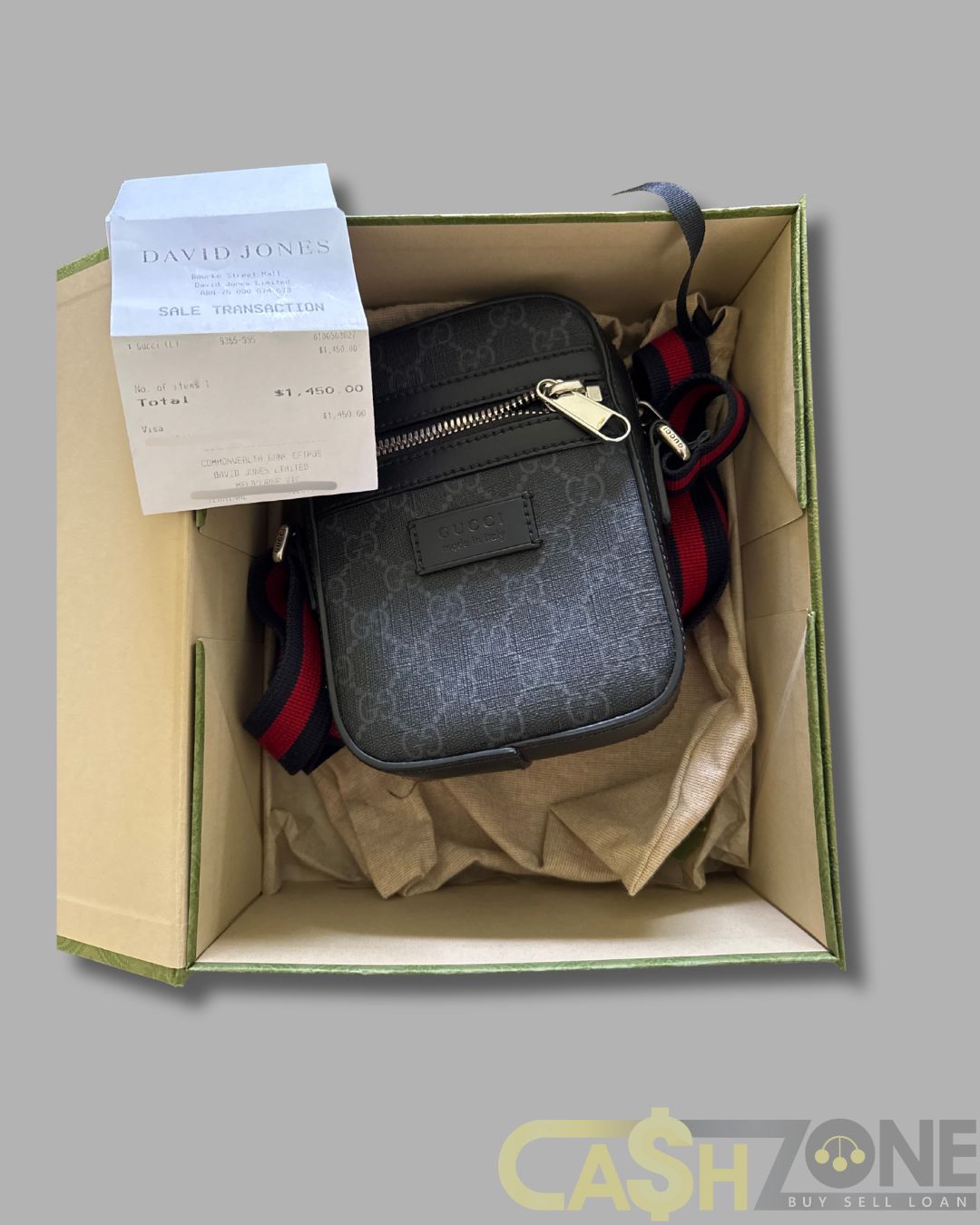 Gucci GG Canvas Black Messenger Bag – Model 9355-995