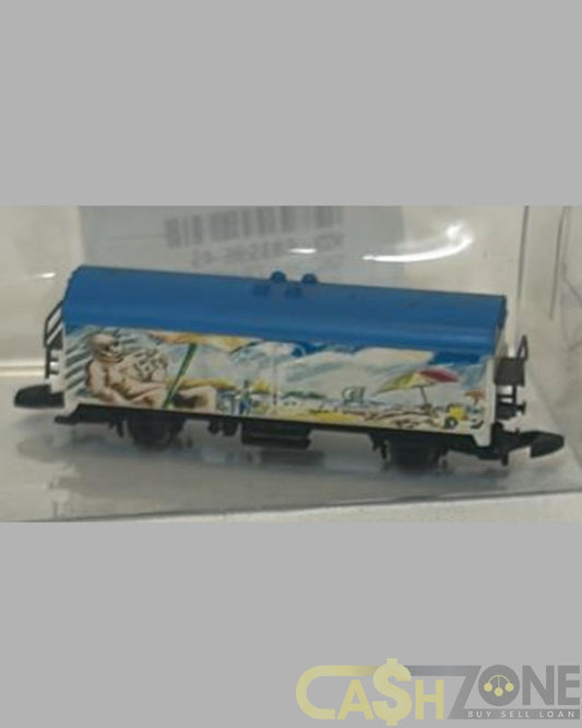 MODEL TRAIN IN PLASTIC DISPLAY BOX BLUE