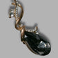 Vintage Black and Clear Stone Pin Brooch
