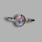 Ladies Silver Rainbow Stone Engagement Style Ring
