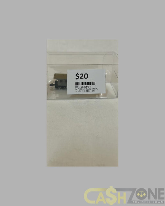 MODEL TRAIN IN PLASTIC DISPLAY BOX BROWN