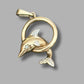 9ct Yellow Gold Dolphin Pendant with Clear Stone
