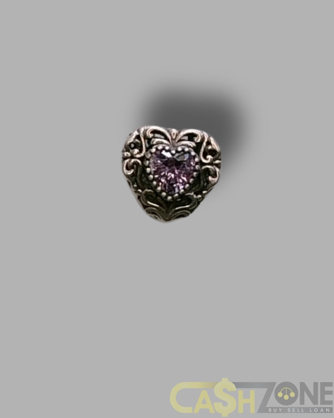 Heart with Purple Charm s925