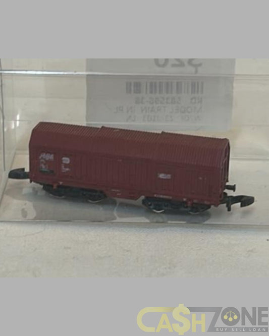 MODEL TRAIN IN PLASTIC DISPLAY BOX RED