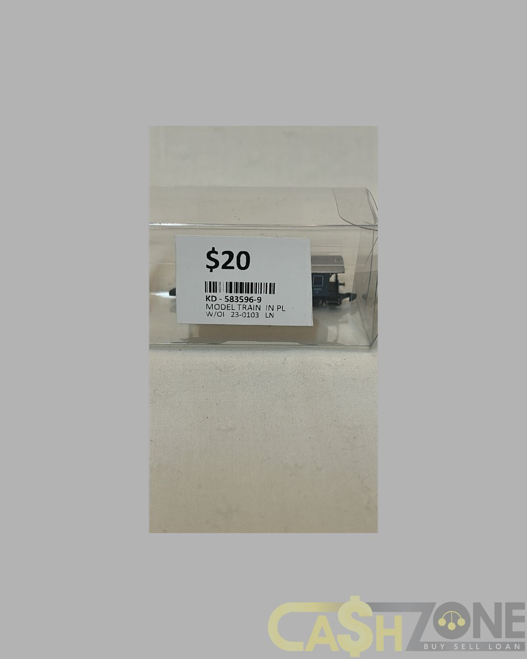 MODEL TRAIN IN PLASTIC DISPLAY BOX BLUE
