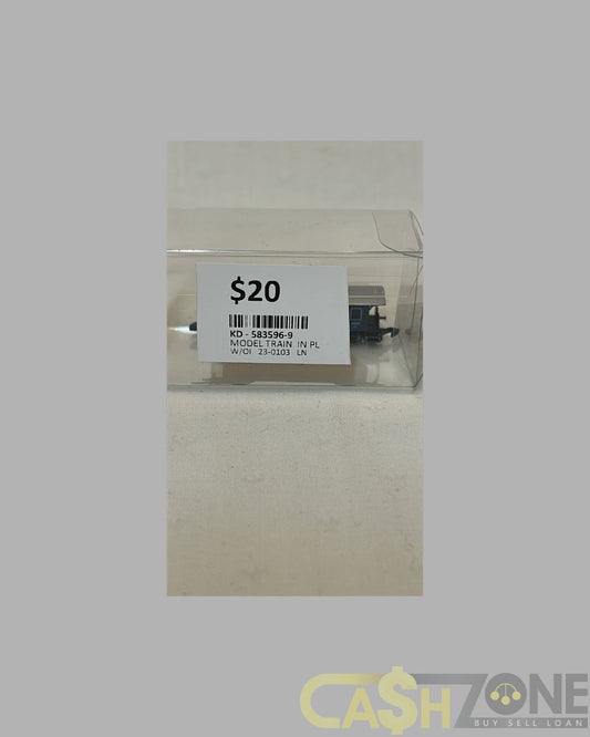 MODEL TRAIN IN PLASTIC DISPLAY BOX BLUE
