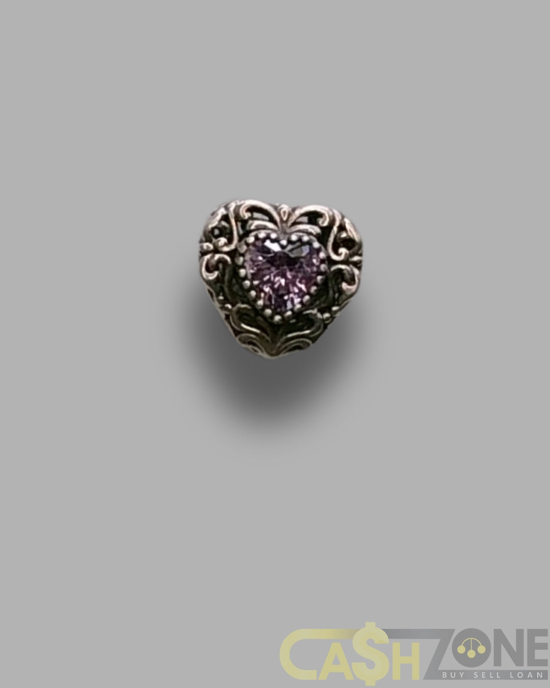 Heart with Purple Charm s925