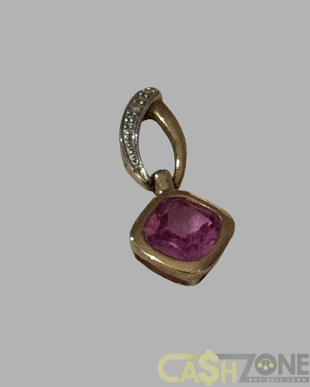 9ct Yellow Gold Pink Pendant