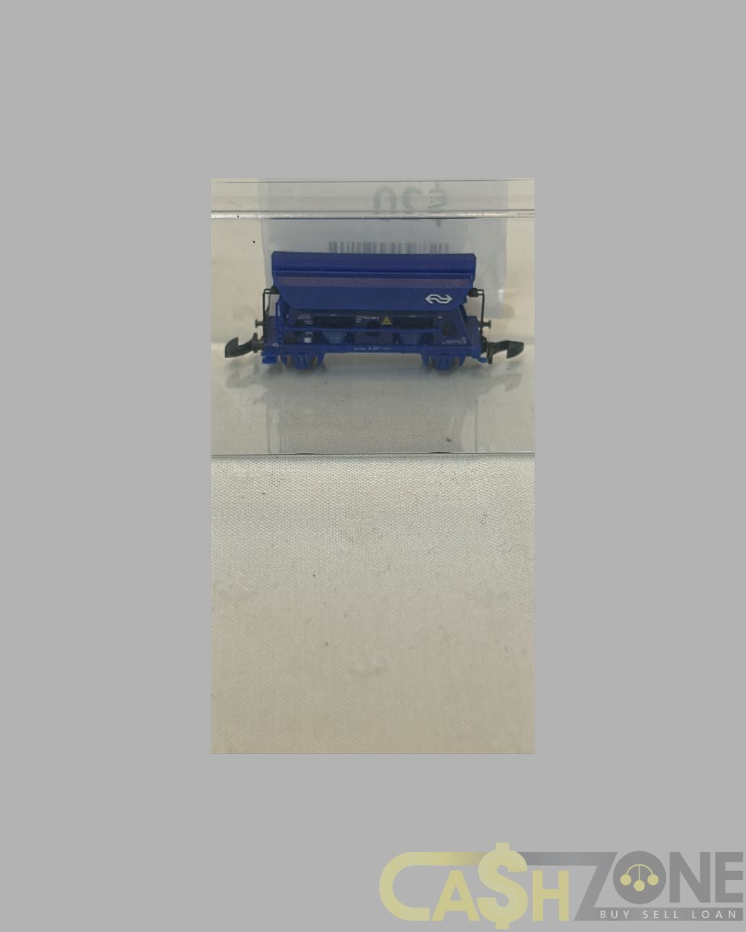 MODEL TRAIN IN PLASTIC DISPLAY BOX BLUE