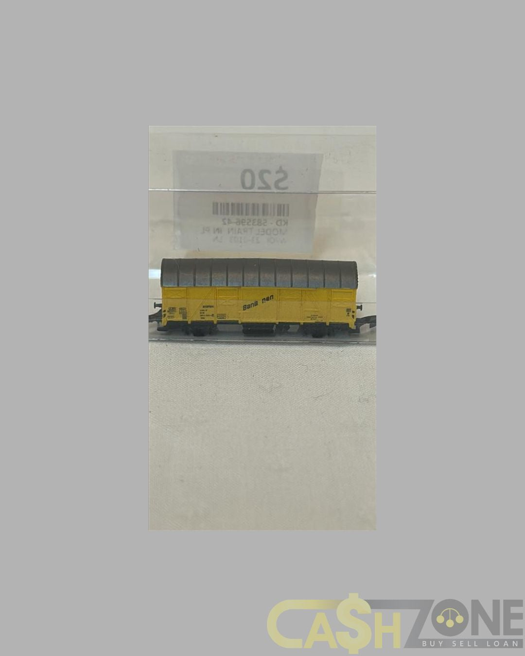MODEL TRAIN IN PLASTIC DISPLAY BOX YELLOW