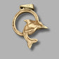 9ct Yellow Gold Dolphin Pendant with Clear Stone