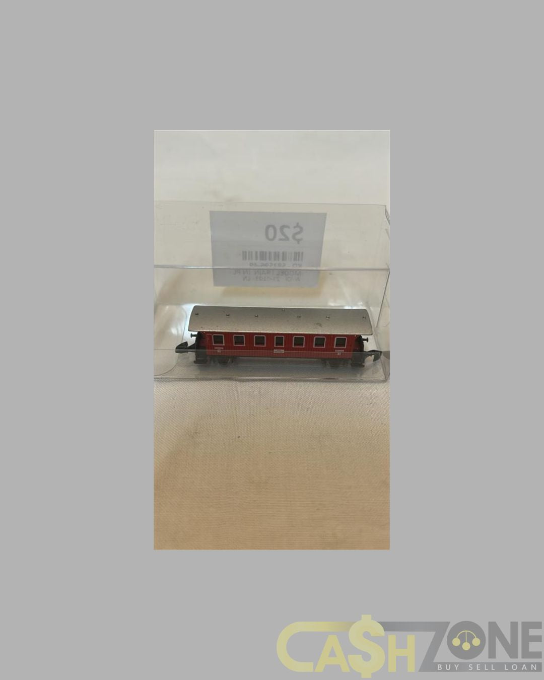 MODEL TRAIN IN PLASTIC DISPLAY BOX RED
