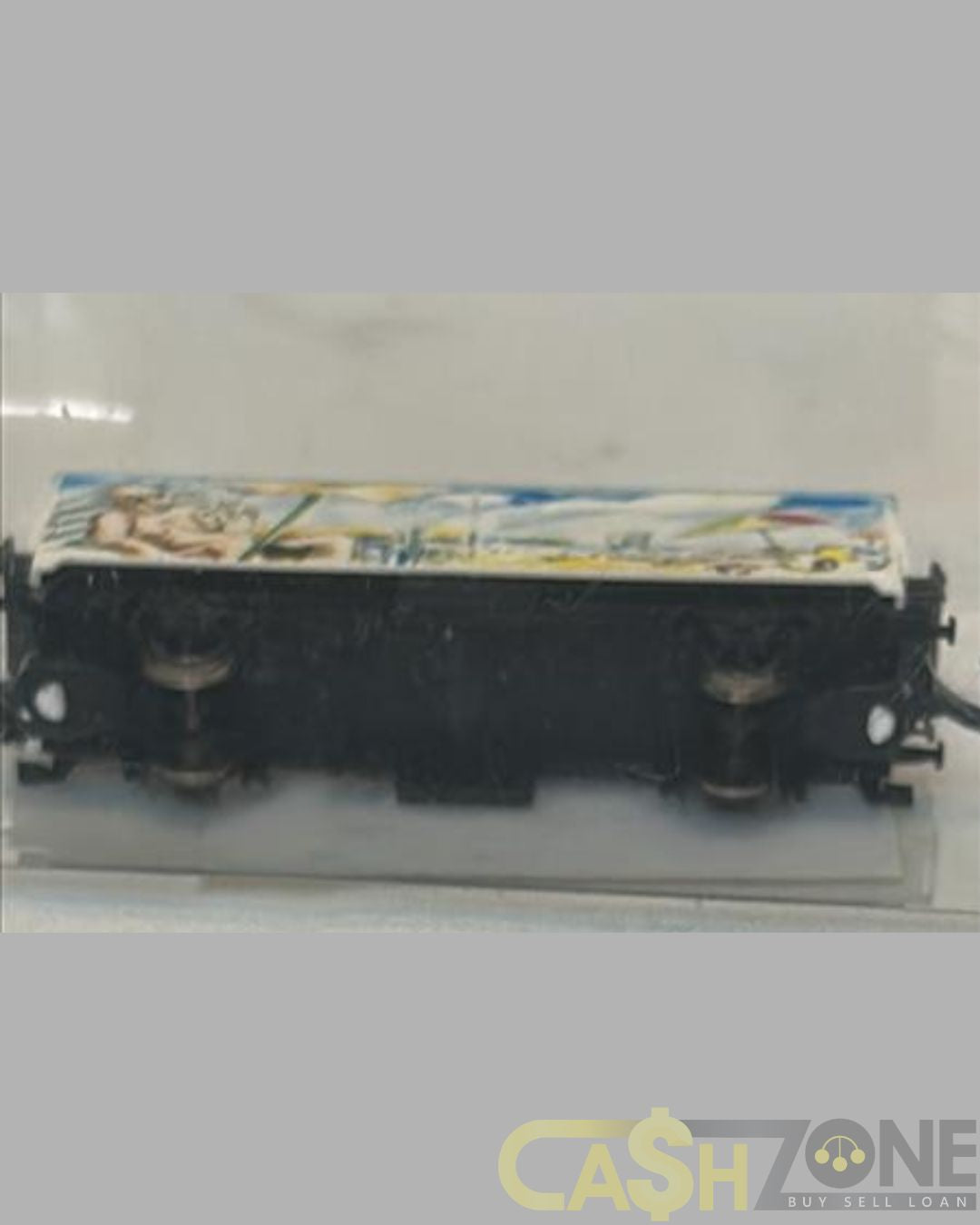 MODEL TRAIN IN PLASTIC DISPLAY BOX BLUE
