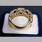 Ladies 9ct Yellow Gold Clear Stones Circle Pattern Ring