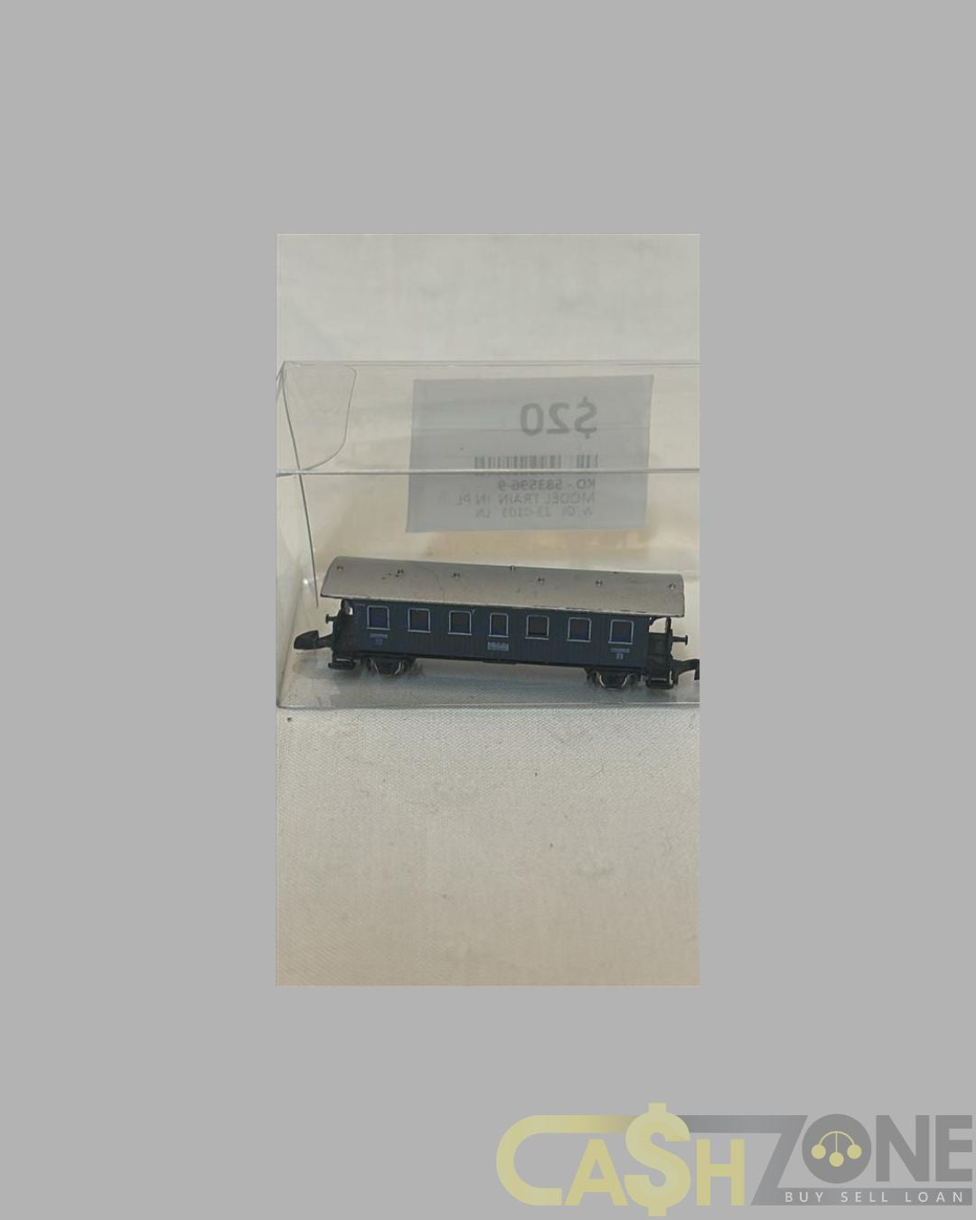 MODEL TRAIN IN PLASTIC DISPLAY BOX BLUE