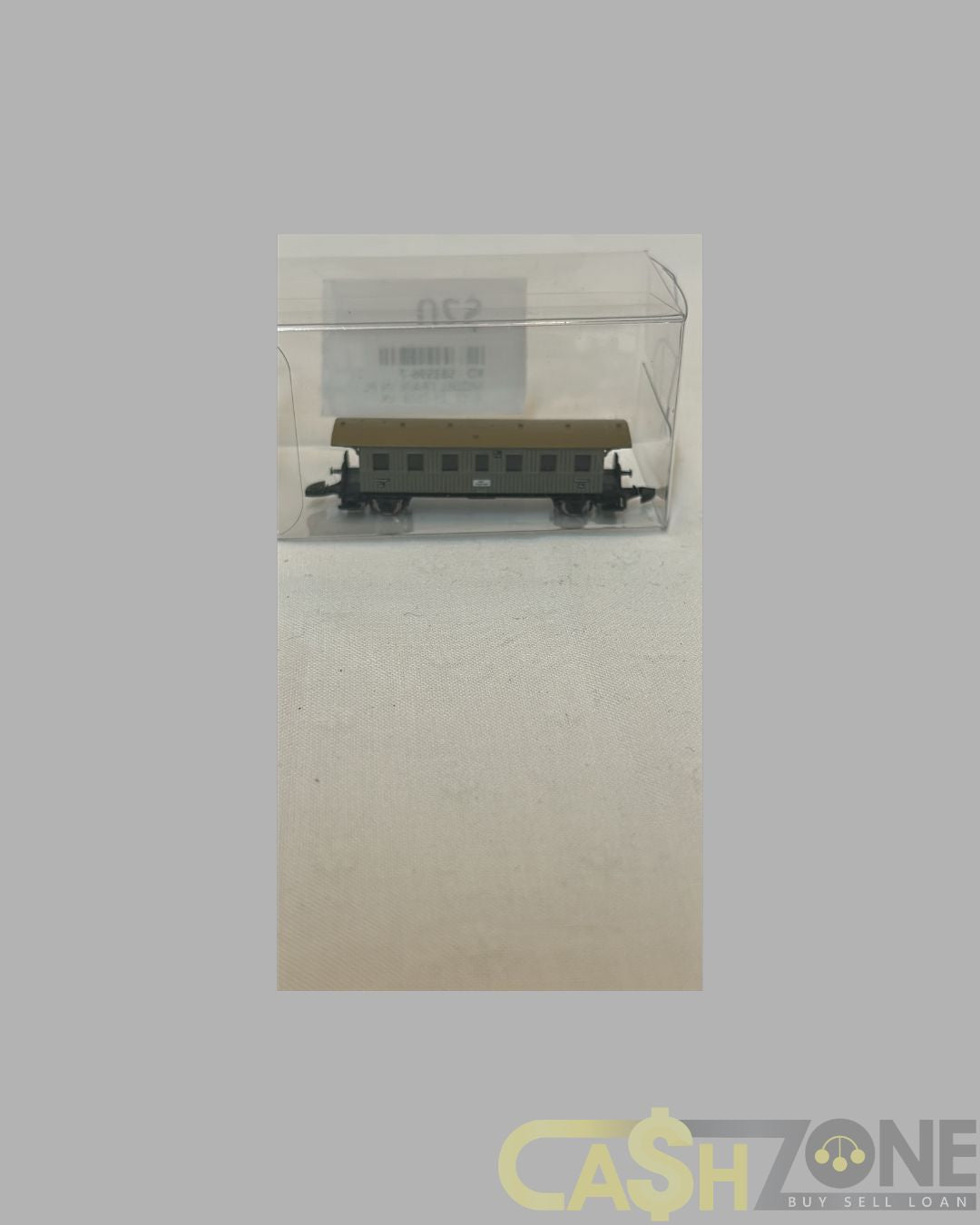 MODEL TRAIN IN PLASTIC DISPLAY BOX BROWN