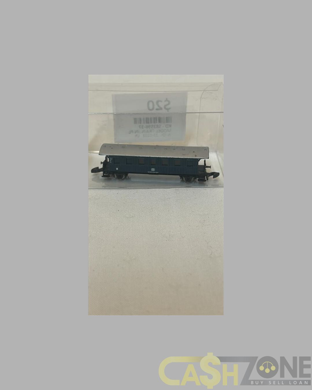MODEL TRAIN IN PLASTIC DISPLAY BOX GREY