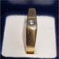 Men's 9ct Yellow Gold Ring with Clear Stone in White Gold Detail