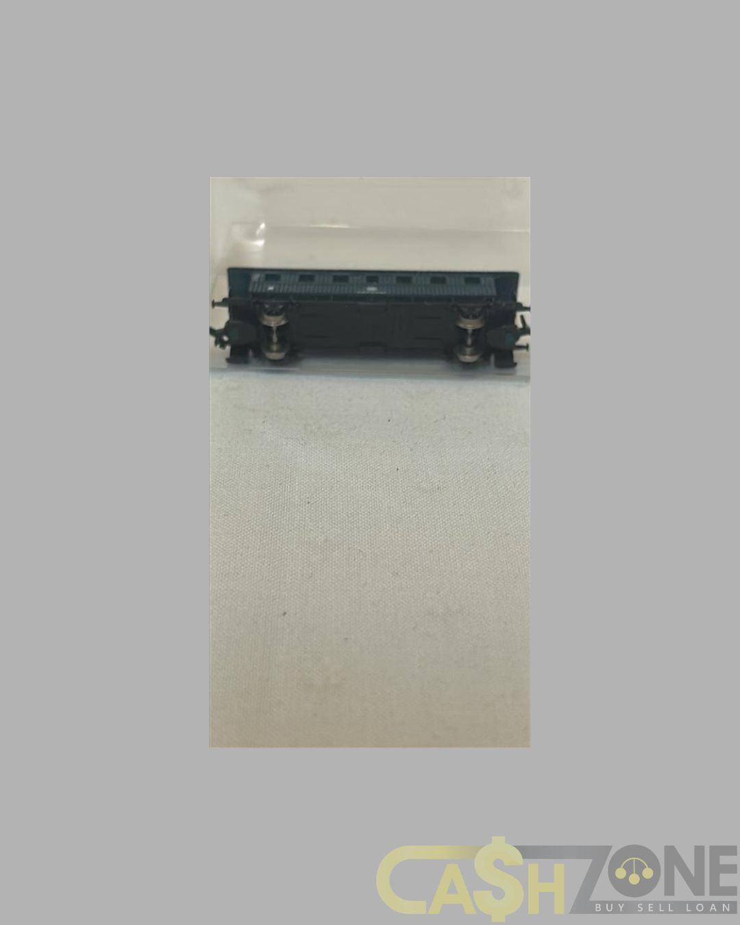 MODEL TRAIN IN PLASTIC DISPLAY BOX GREY