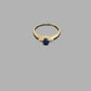 Ladies 9ct Yellow Gold Ring With Blue Stone and Clear Stones