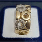 Ladies 9ct Yellow Gold Clear Stones Circle Pattern Ring