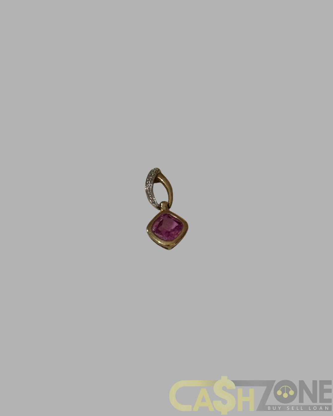 9ct Yellow Gold Pink Pendant