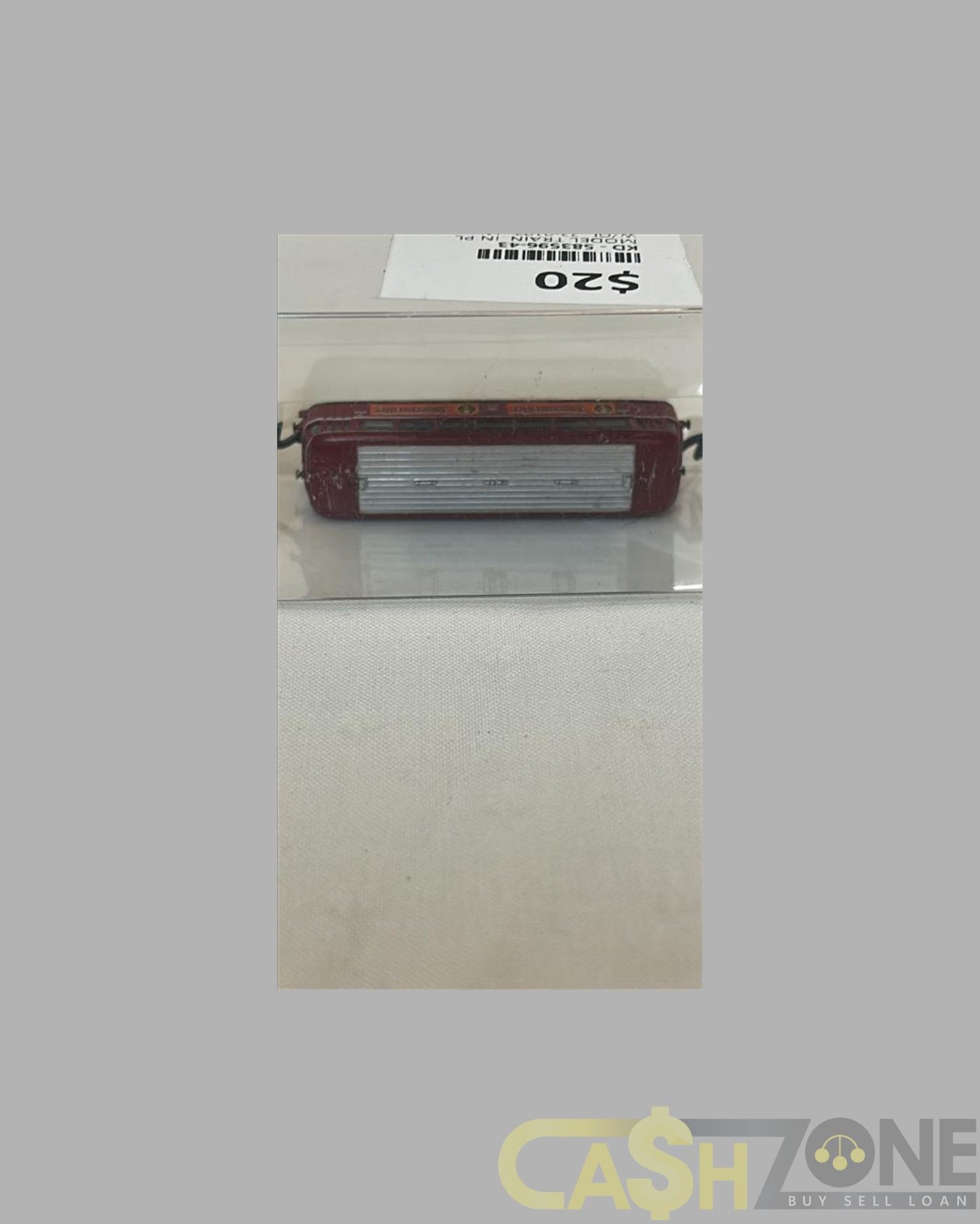 MODEL TRAIN IN PLASTIC DISPLAY BOX RED