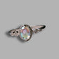 Ladies Silver Rainbow Stone Engagement Style Ring