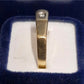 Men's 9ct Yellow Gold Ring with Clear Stone in White Gold Detail