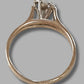 LADIES 9CT YELLOW GOLD RING HIGH SET w 3 CLEAR STONES