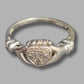 Ladies 9ct White Gold Claddagh Ring With Small Clear Stones