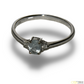 Ladies 9ct White Gold Light Blue Stone Ring