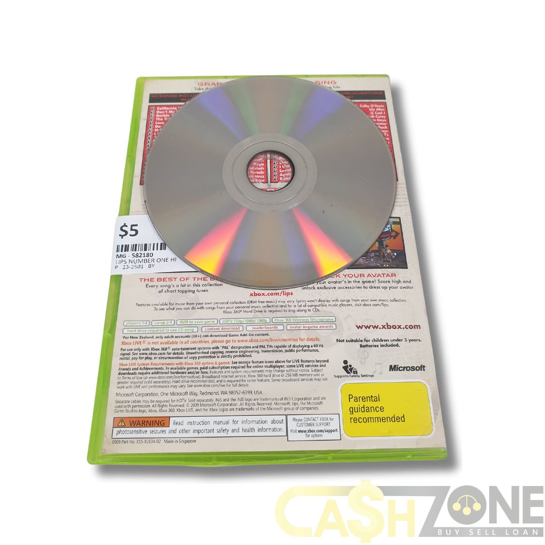 Lips: Number One Hits Xbox 360 Game PAL