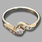 Ladies 9ct Yellow Gold Clear Stone Ring