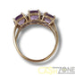 9CT Yellow Gold Ladies Ring W/3xPurple Stones