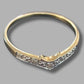 Ladies 9ct Yellow Gold V Shaped Clear Stone Ring