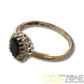 9CT Yellow Gold Ladies Ring W/Black Stone