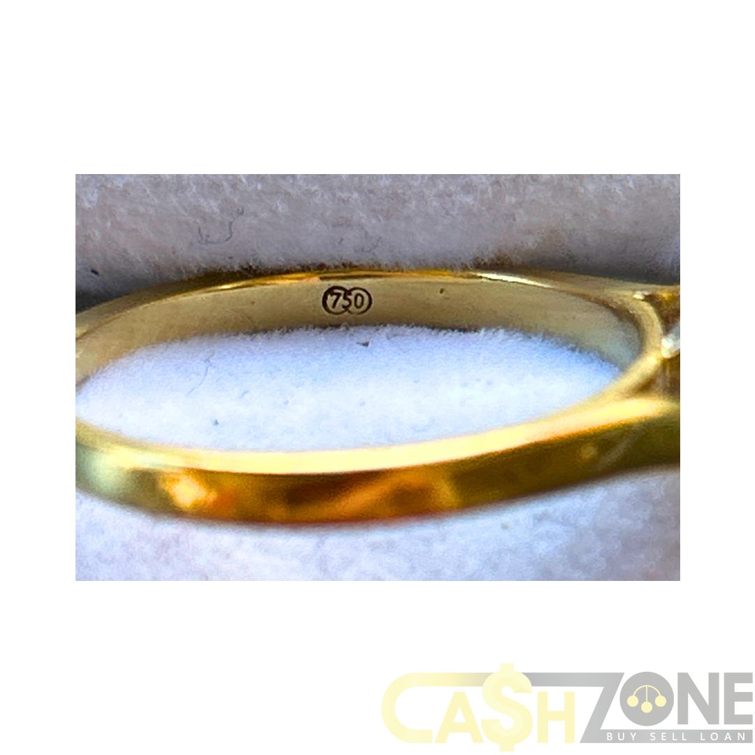 Ladies 18ct Yellow Gold Clear Stone Ring