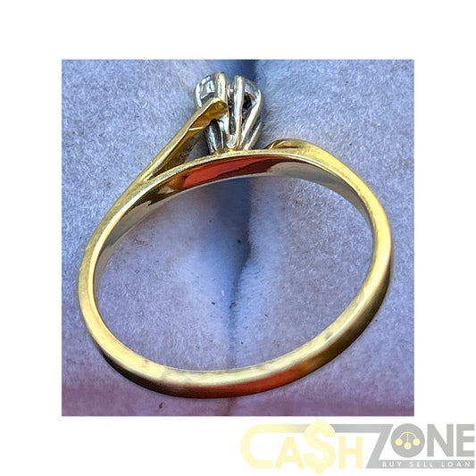 Ladies 18ct Yellow Gold Clear Stone Ring
