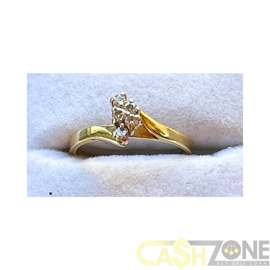 Ladies 18ct Yellow Gold Clear Stone Ring
