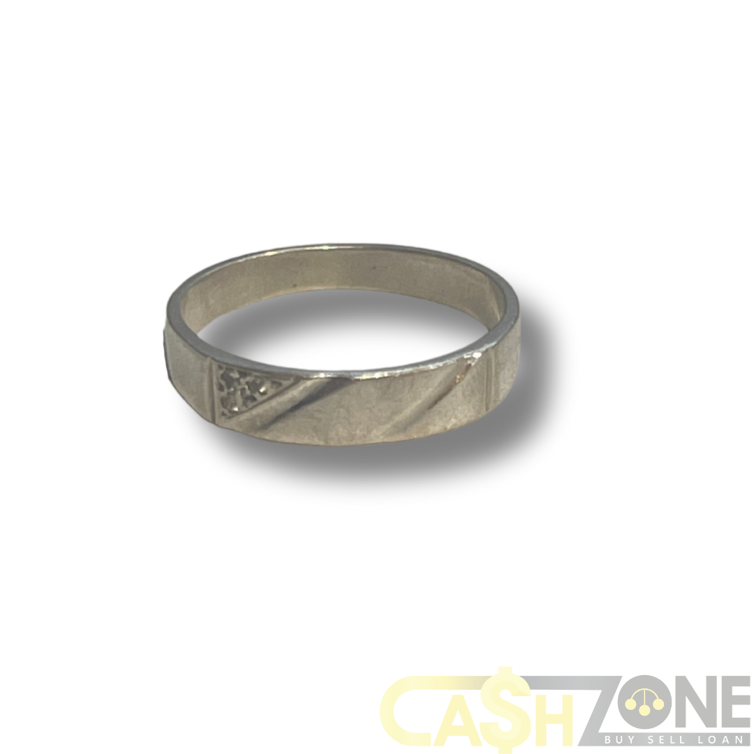 9CT White Gold Mens Ring