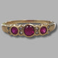 Ladies 9ct Yellow Gold Pink & Clear Stone Ring
