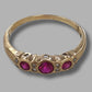 Ladies 9ct Yellow Gold Pink & Clear Stone Ring